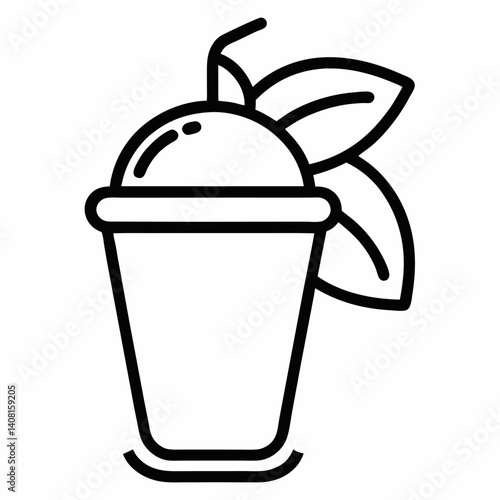 Mango Lassi outline icon on white background