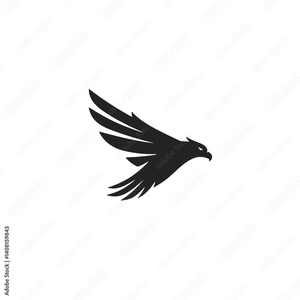 Fototapeta premium Eagle in flight silhouette