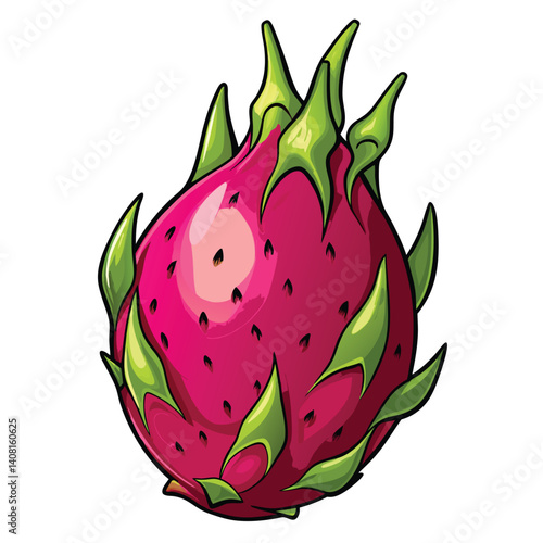Vibrant Dragon Fruit Illustration