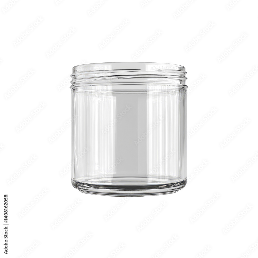 Empty Clear Glass Jar with Lid Mockup - Packaging Template Empty Clear Glass Jar with Lid Mockup - Packaging Template
