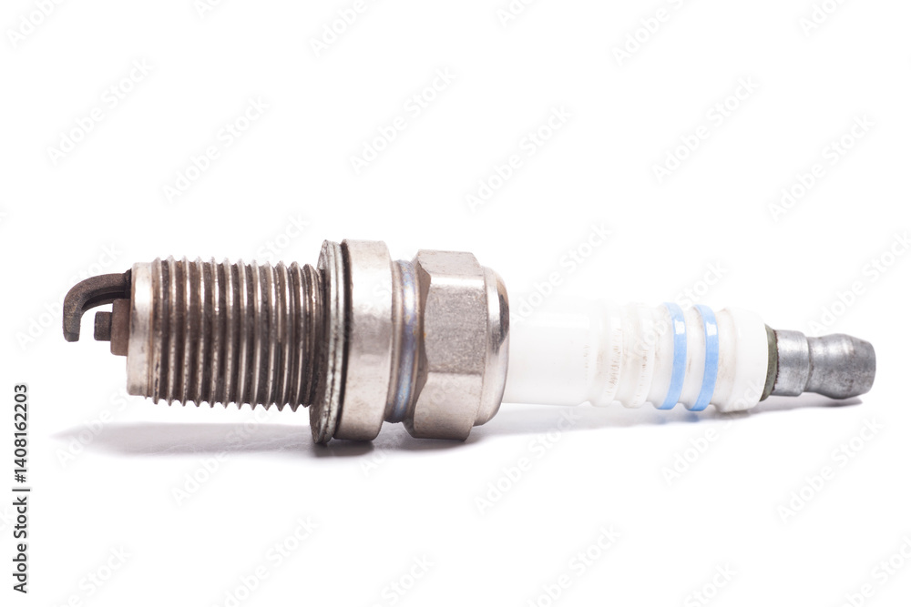 Spark plug for cars isolated white background Spark plug for cars isolated white background