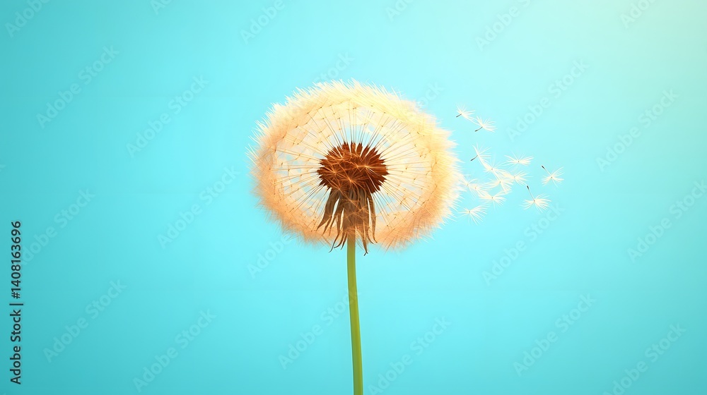 Close-Up of Dandelion Seeds Blowing against a vibrant Blue Background
Close-Up of Dandelion Seeds Blowing against a vibrant Blue Background