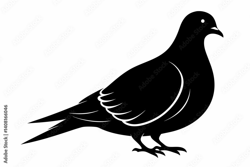 Obraz premium Mourning dove silhouette black vector