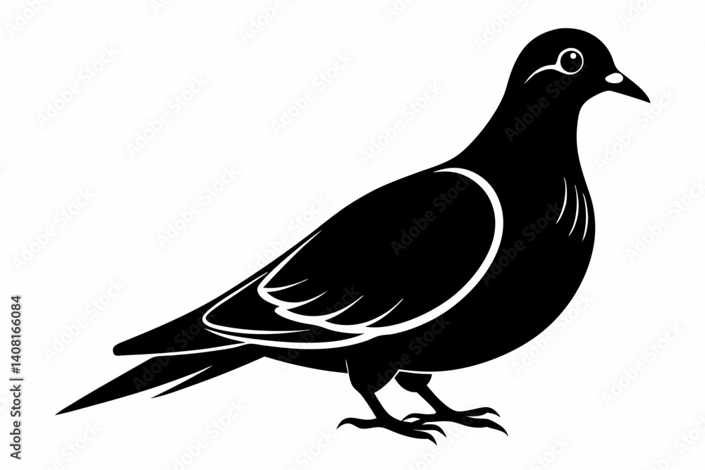 Obraz premium Mourning dove silhouette black vector