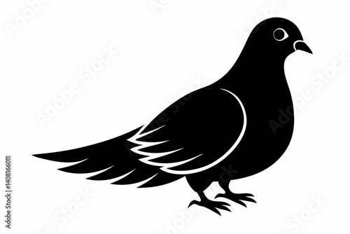Mourning dove silhouette black vector