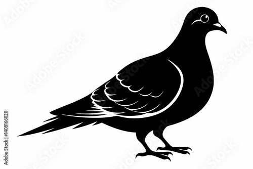 Mourning dove silhouette black vector