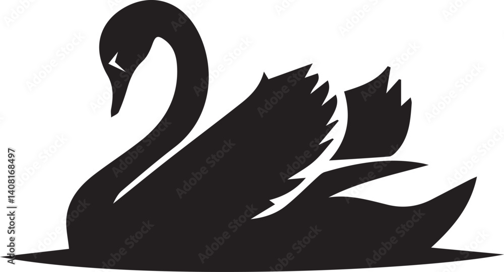 Obraz premium Swan silhouette vector EPS