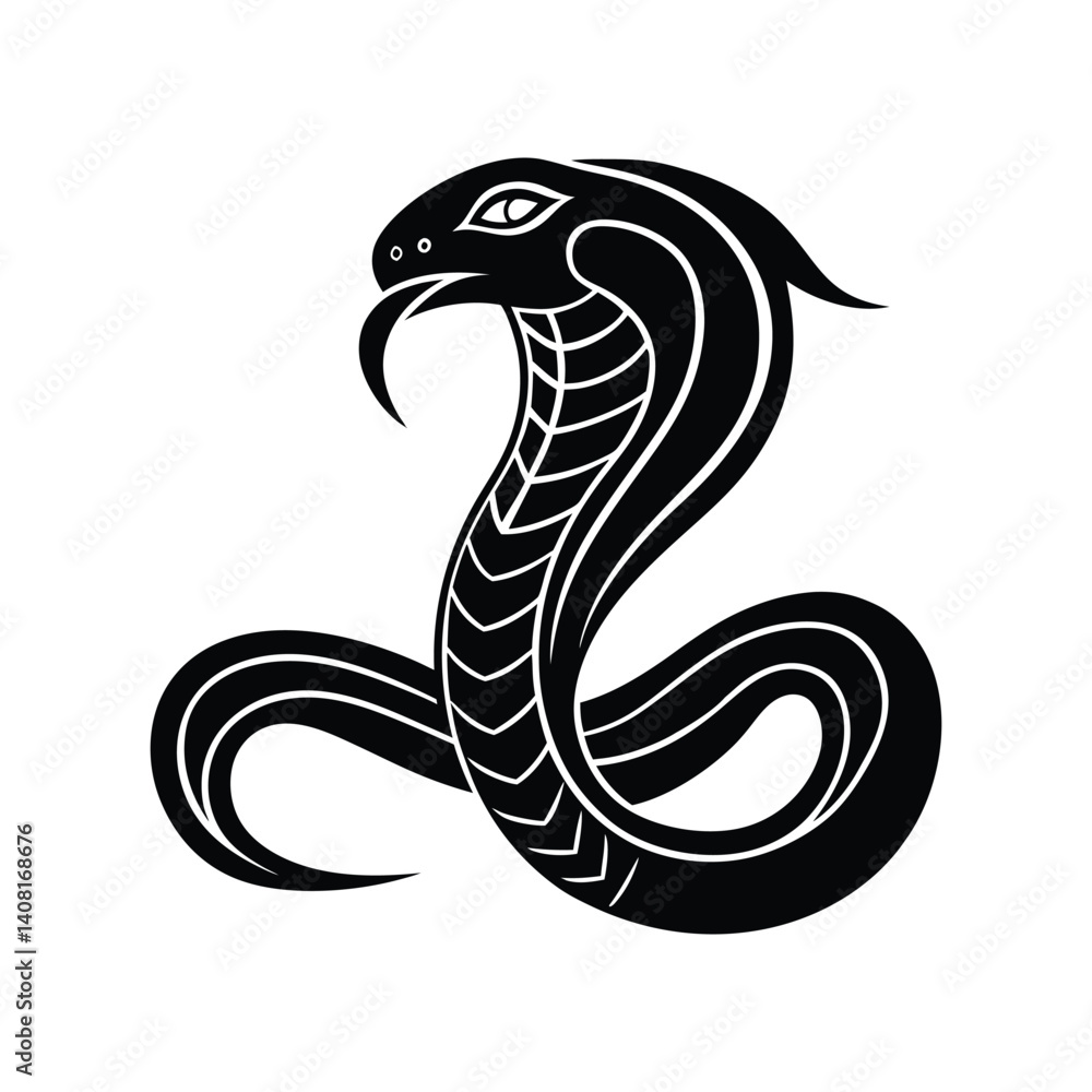 Naklejka premium A anaconda silhouette vector art illustration