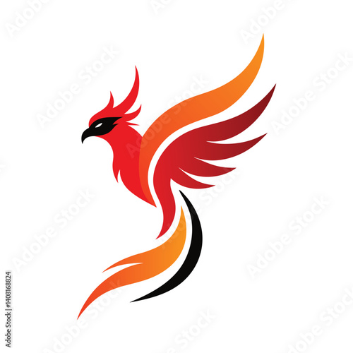 A phoenix mascot logo icon vector illustration