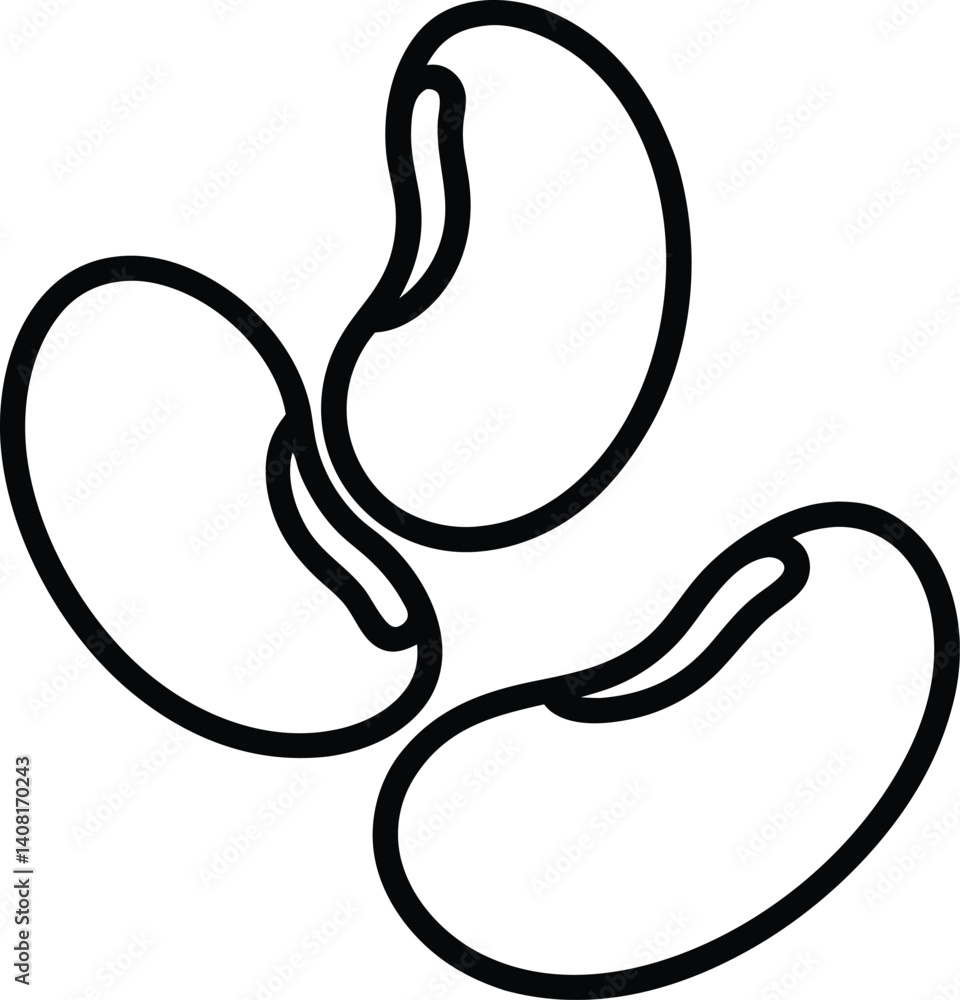 Fototapeta premium Kidney Beans icon on white background