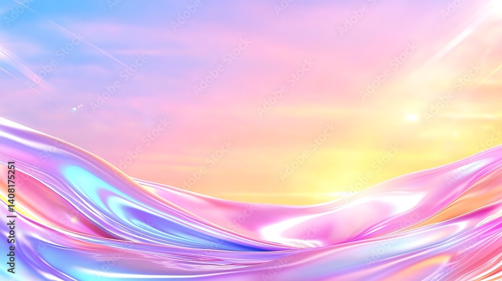 Fototapeta premium Pastel Liquid Abstract Sunset