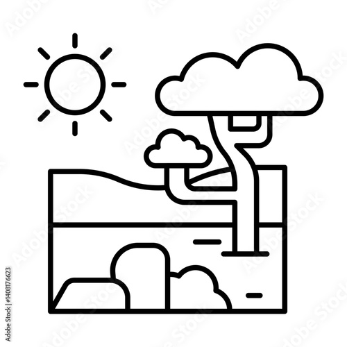 Savanna Vector Line Icon Design