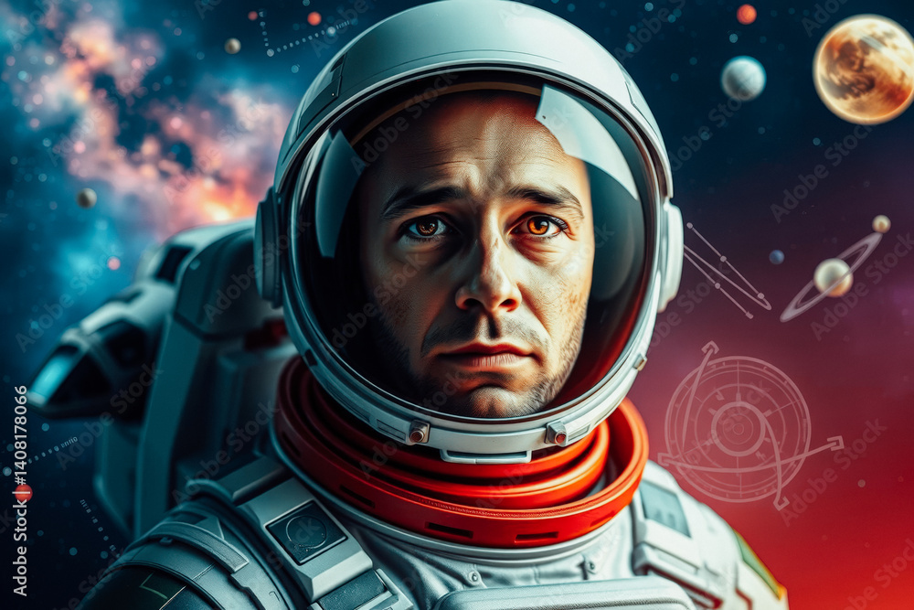 Astronaut in Space Suit Gazing at Stars Astronaut in Space Suit Gazing at Stars