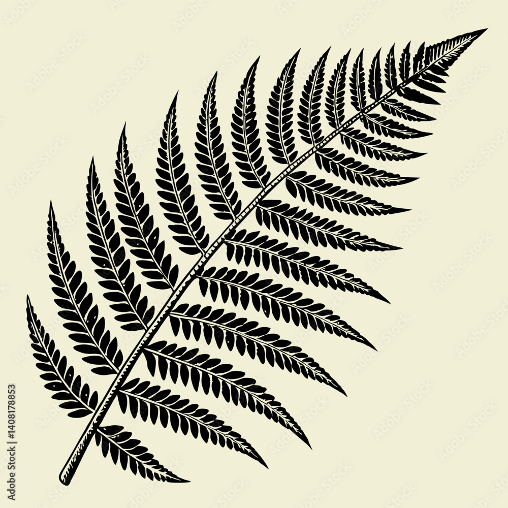 Naklejka premium fern leaf isolated on black vector