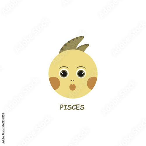 zodiac sign fish in the form of a child