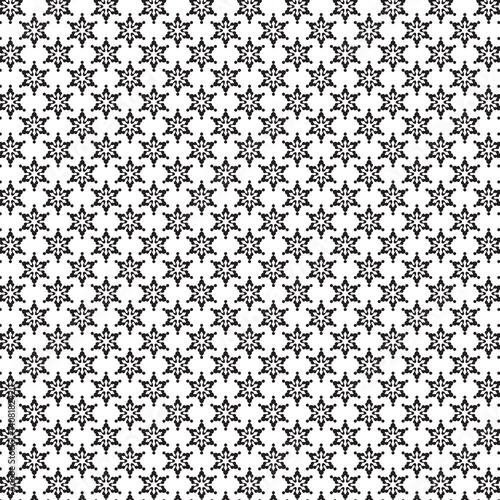 Snowflakes black and white seamless Christmas pattern Illustration, Merry Christmas And Happy New Year.