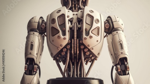 Detailed Metal Robot Back 