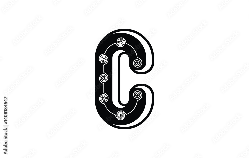 Fototapeta premium Elegant Letter C logo Vector Template Initial Letter C Logo Design. Creative And Modern C logo 