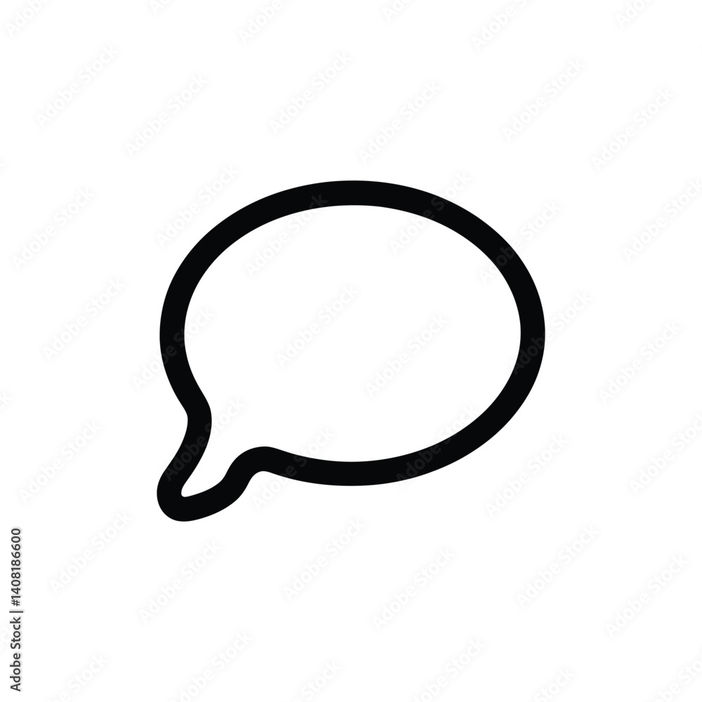 Black Speech Bubble Icon Outline Design Black Speech Bubble Icon Outline Design