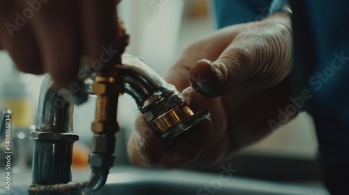 Wallpaper Mural Plumber replacing old piping under a sink. Featuring skill and efficiency Torontodigital.ca