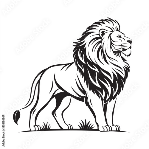  Lion vector.