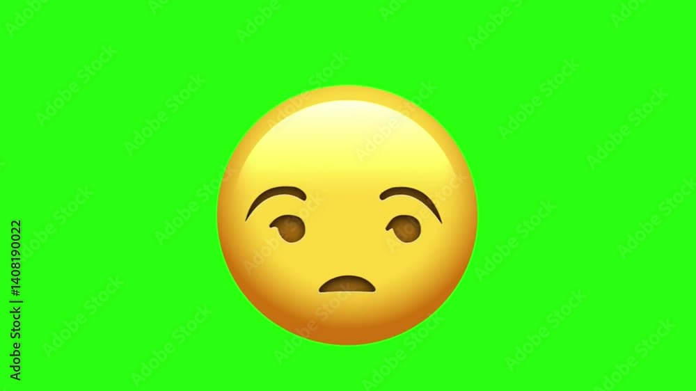 Face with Raised Eyebrow Animated Emoji on a Transparent Background. 4K Loop Animation with Alpha Channel. Face with Raised Eyebrow Animated Emoji on a Transparent Background. 4K Loop Animation with Alpha Channel.