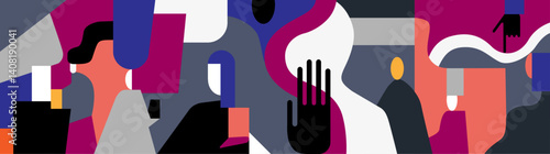 internet people social communication abstract vector illustration 