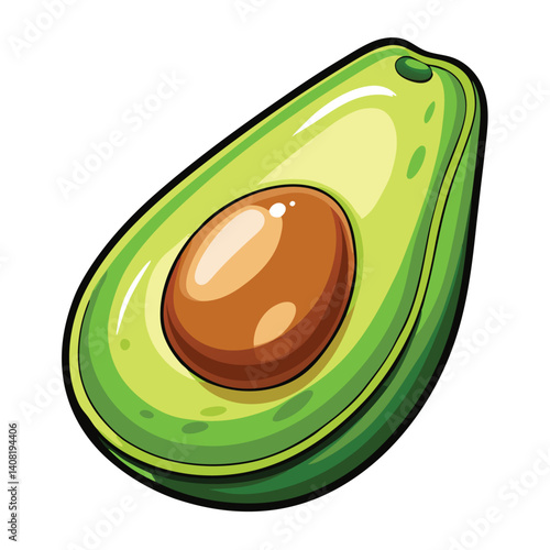 Cartoon Avocado Slice