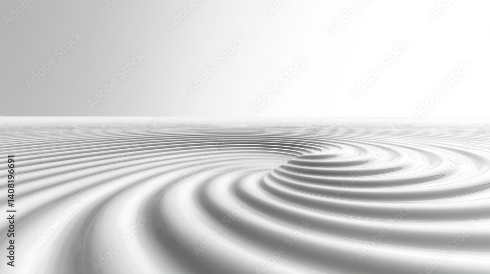 Fototapeta premium Elegant white spiral pattern on clean background, modern and minimalist design