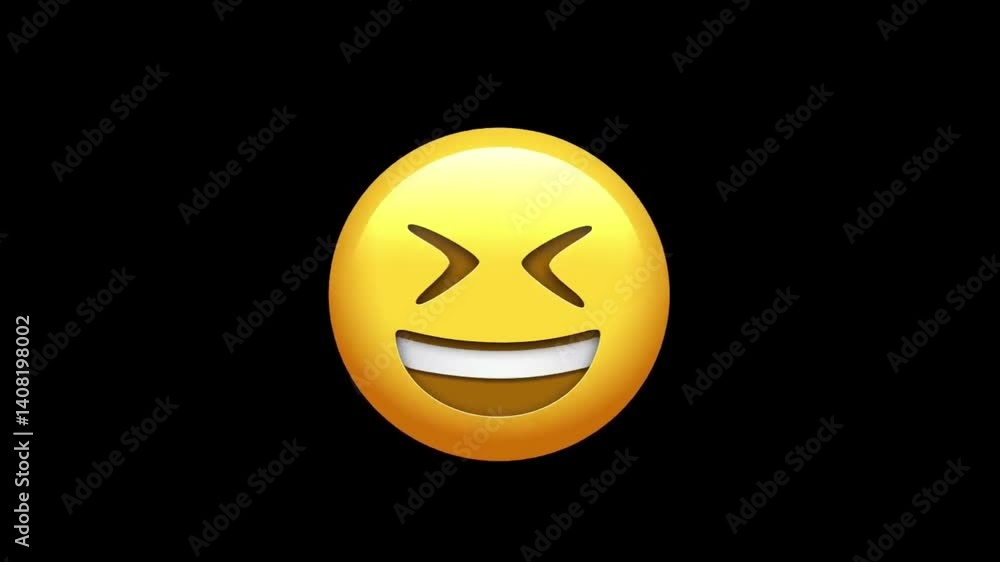 Laughing Flat Animated Emoji. Smiley Face Icon Animation on White Background Laughing Flat Animated Emoji. Smiley Face Icon Animation on White Background