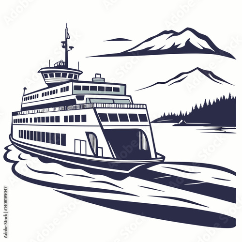 vector illustration of a boat