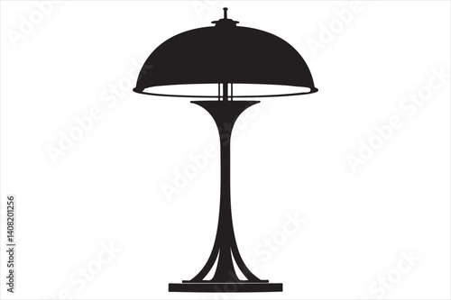 A black color lamp silhouette .
