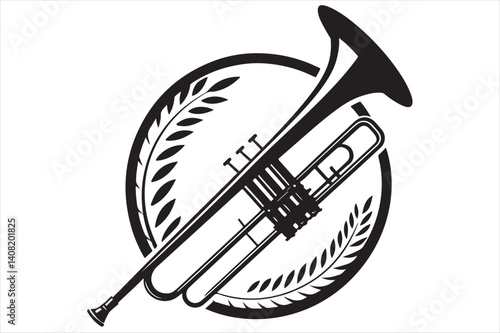 A black color trombone silhouette.