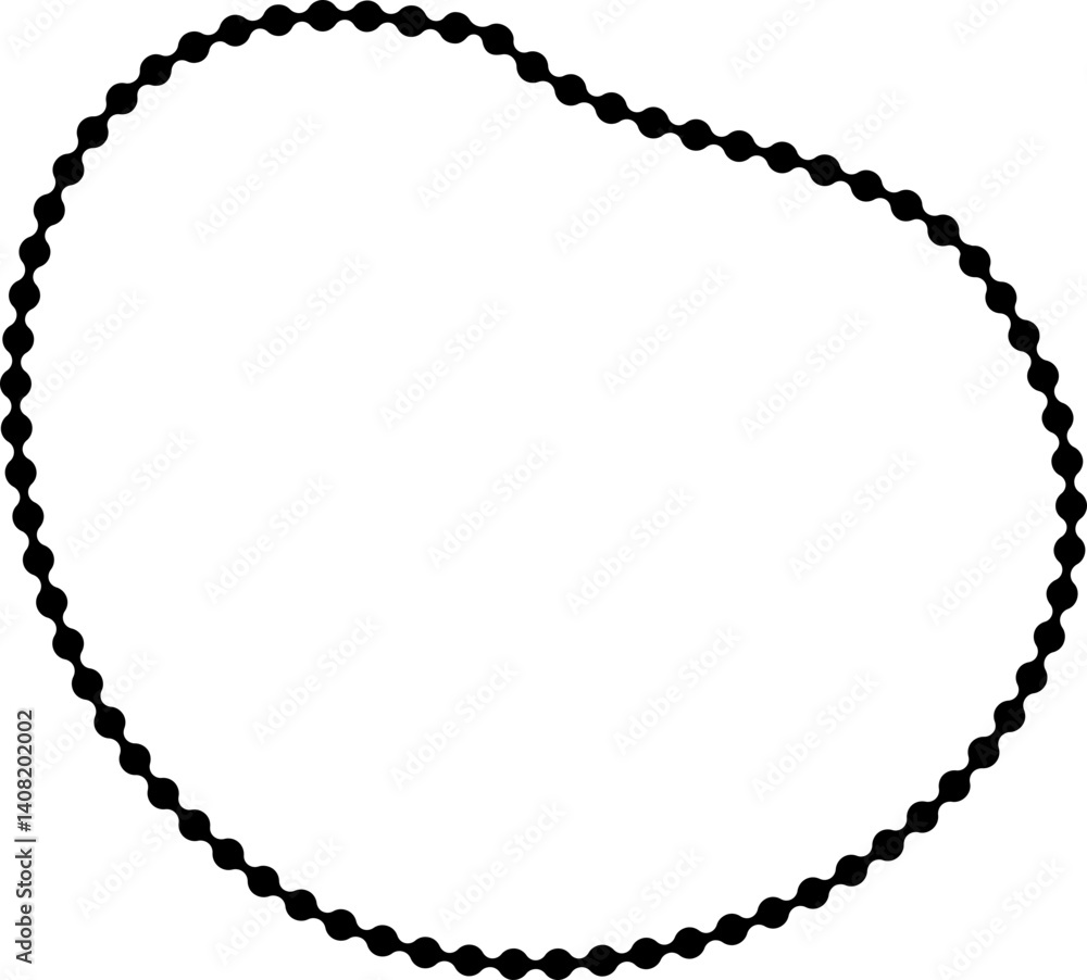 Looped pattern formed by a flowing dotted outline with amorphous curves and round connections. Looped pattern formed by a flowing dotted outline with amorphous curves and round connections.