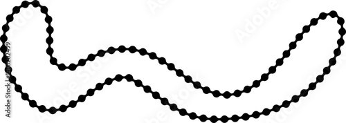 Flowing path made of smooth curves with dotted outline tracing an organic fluid direction.