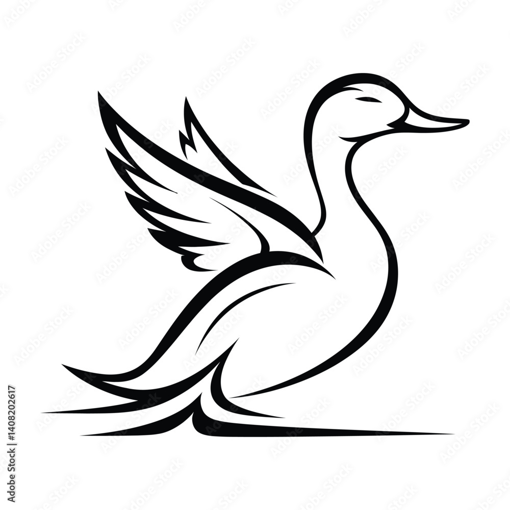 Obraz premium Duck Silhouette Vector silhouette