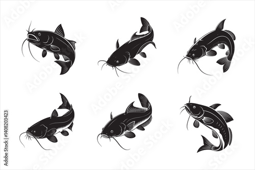 A single catfish silhouette.