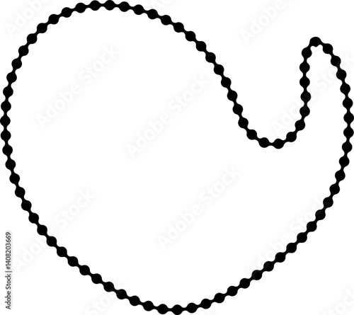 Folded shape composed of organic curves and dotted contour lines creating a distorted smooth structure.