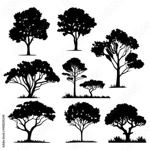 set of trees vector