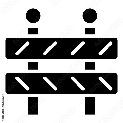 Construction Barrier Glyph Icon