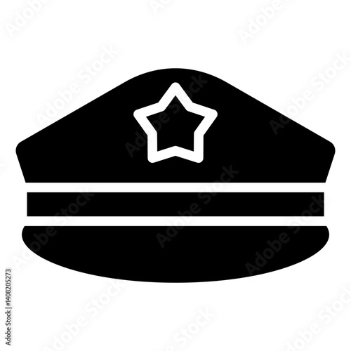 Police Officer Hat Glyph Icon