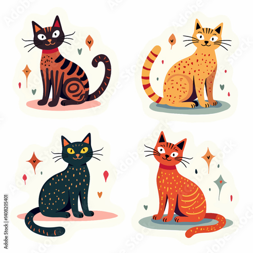 set of funny cats