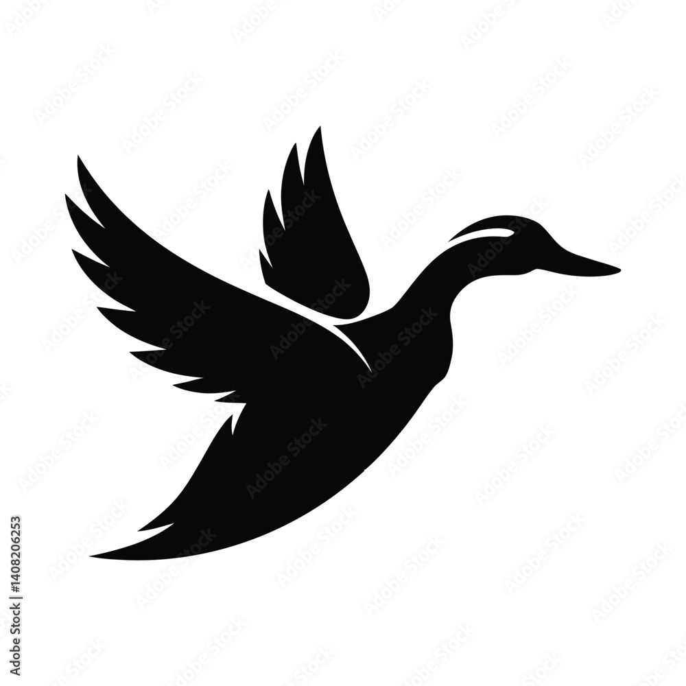 Obraz premium Duck Silhouette Vector silhouette