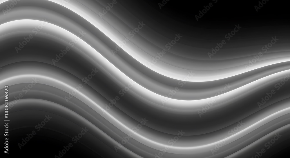 Fluid Grayscale Abstract: Soothing Waves of Light and Shadow AI Generated Fluid Grayscale Abstract: Soothing Waves of Light and Shadow AI Generated