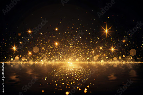 Wallpaper Mural Abstract Christmas Scene with Bokeh Lights on a Glittering Background Torontodigital.ca