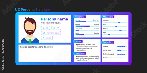 Gradient UX persona template.