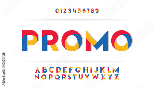 Creative Design vector Font of twisted Ribbon for Title, Header, Lettering, Logo. Funny Entertainment Active Sport Technology areas Typeface. Colorful rounded Letters and Numbers.
