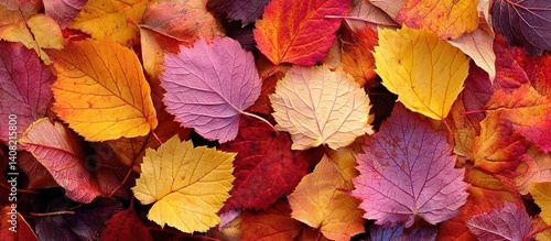 Autumn maple leaves in red, orange, and yellow hues scattered on a dark surface. Ideal for seasonal decor, environmental campaigns, or poetic visuals.