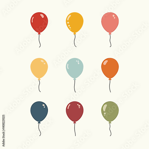 Set of colorful balloons