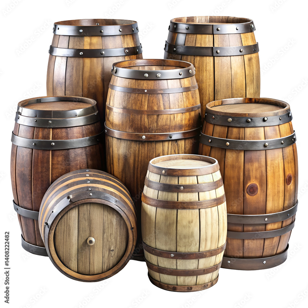Fototapeta premium old wooden barrels